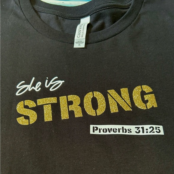 SHE IS STRONG Christian Woman’s Tee shirt size XL - Picture 2 of 3